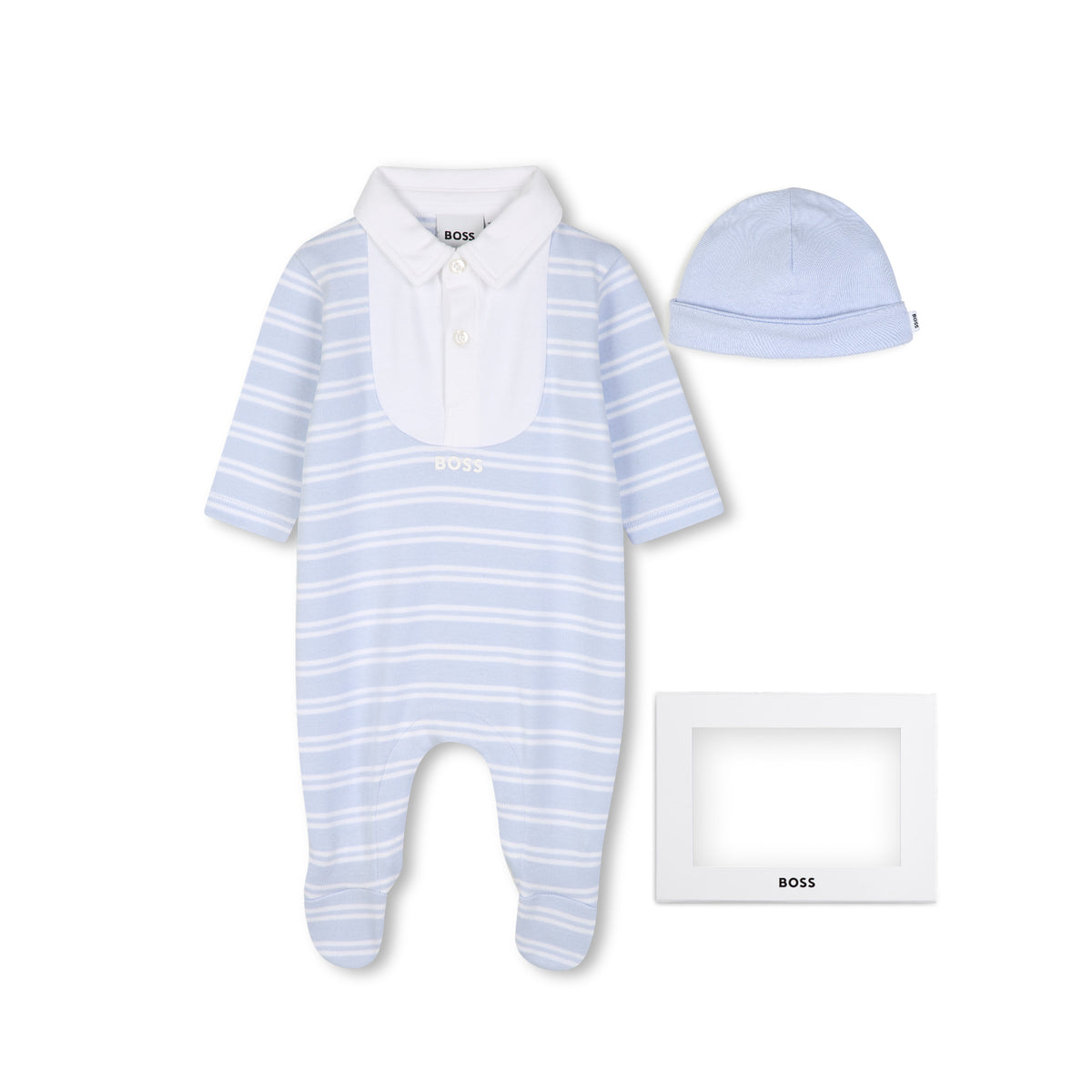 BOSS Baby Boys Blue Stripped Babygrow Set