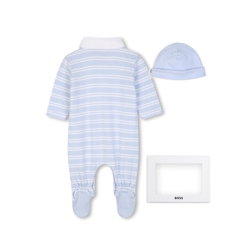 BOSS Baby Boys Blue Stripped Babygrow Set