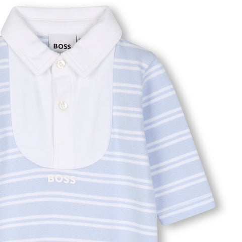 BOSS Baby Boys Blue Stripped Babygrow Set