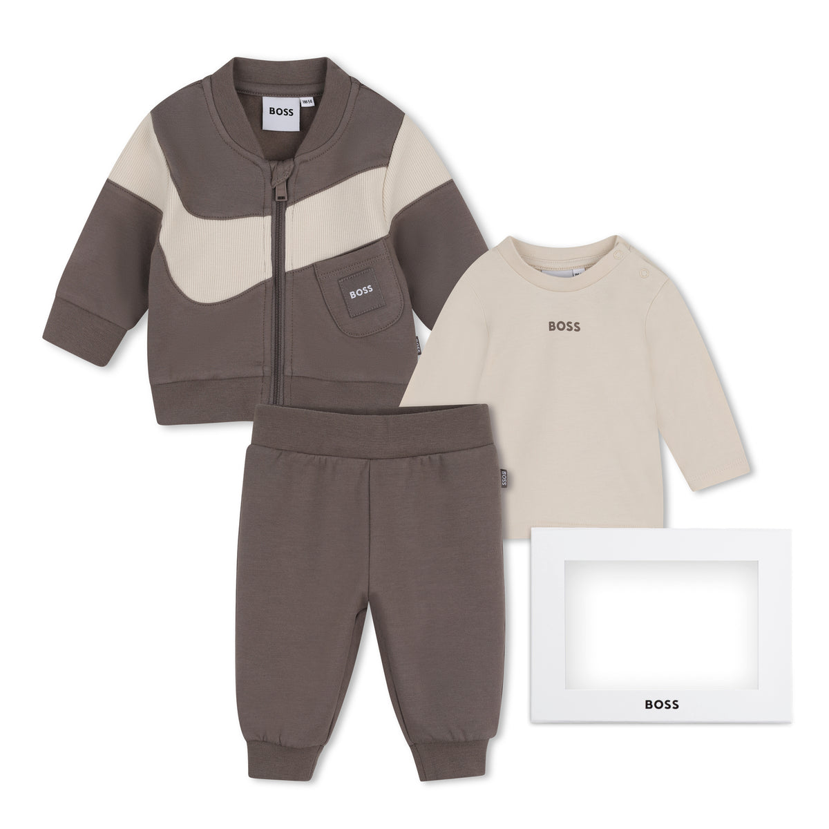 BOSS Boys Grey 3 Piece Tracksuit