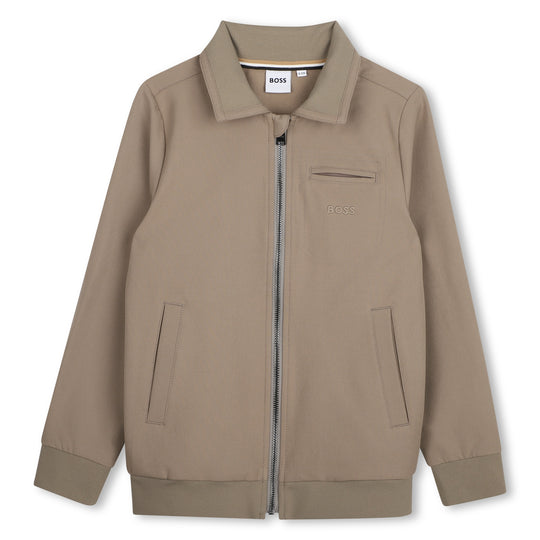 Boys Beige Zip Up Jacket