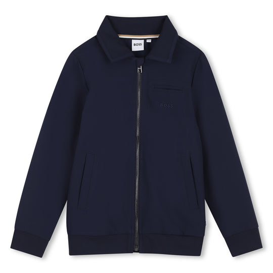 Boys Navy Zip Up Jacket