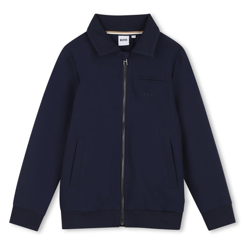 BOSS Boys Navy Zip Up Jacket