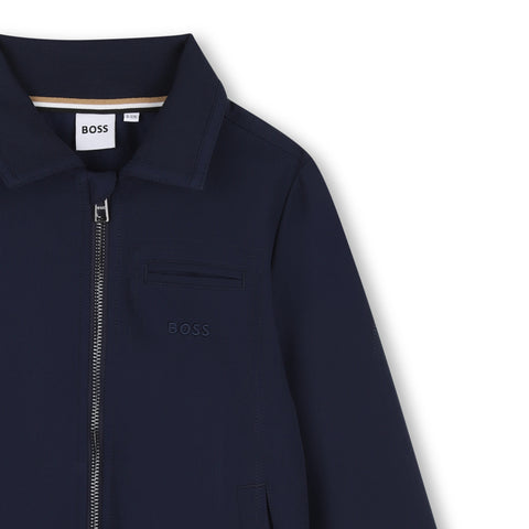BOSS Boys Navy Zip Up Jacket