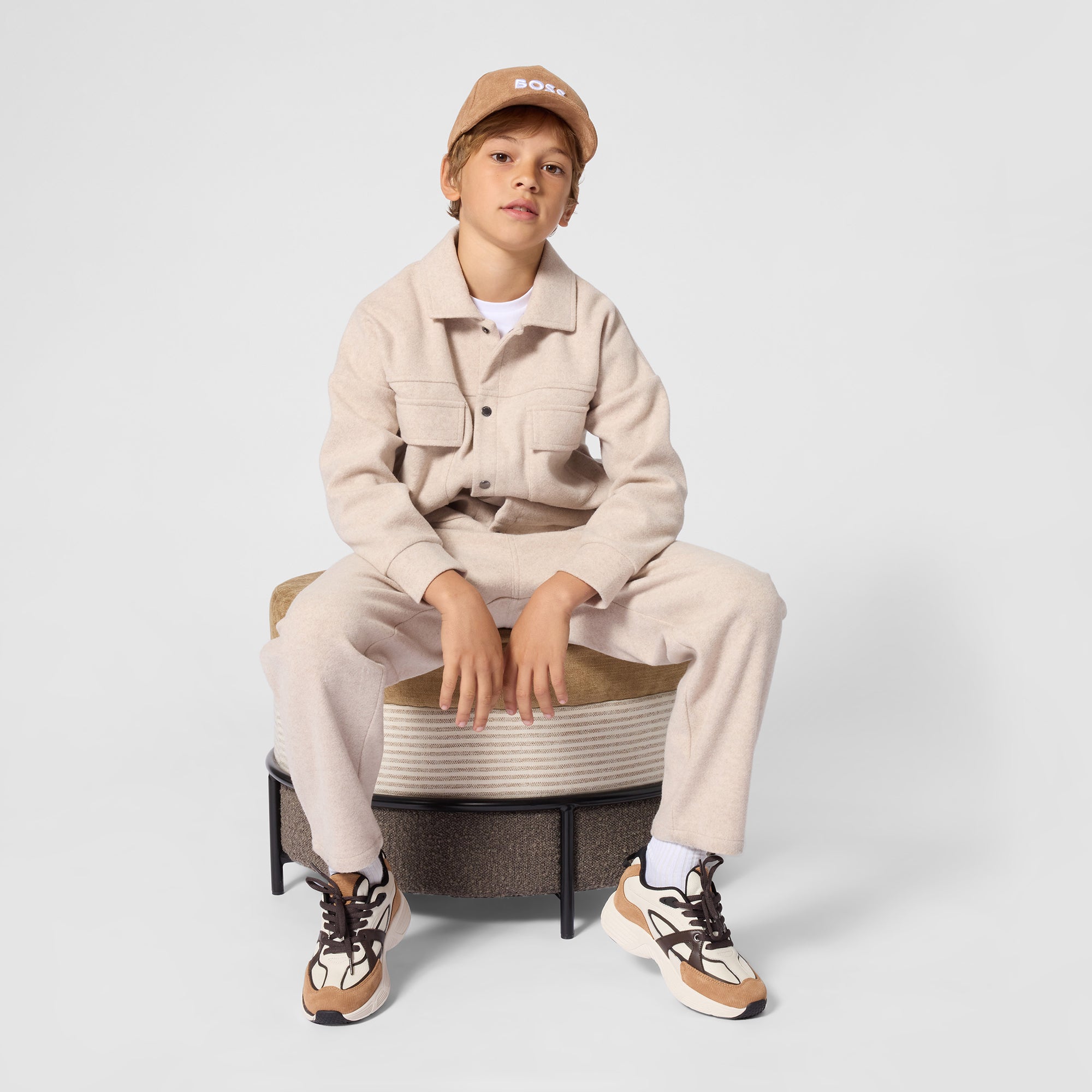 BOSS Boys Beige Marl Jacket