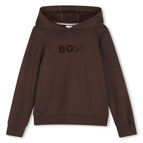 BOSS Boys Brown Hooded Sweatshirt