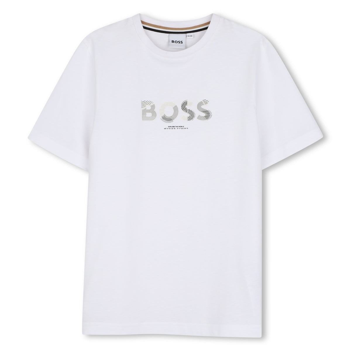 BOSS Boys White Short Sleeves Tee-Shirt