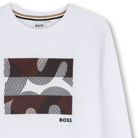 BOSS Boys White Logo T-Shirt