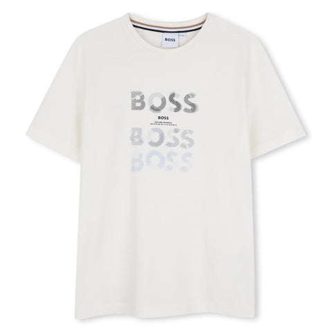 BOSS Boys White Logo T-Shirt