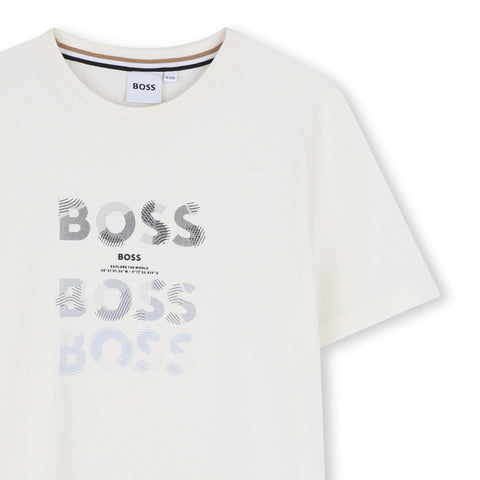 BOSS Boys White Logo T-Shirt