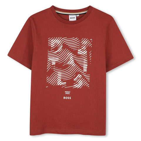 BOSS Boys Burnt Orange Crimson T-Shirt