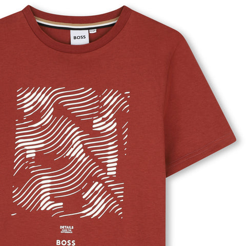 BOSS Boys Burnt Orange Crimson T-Shirt
