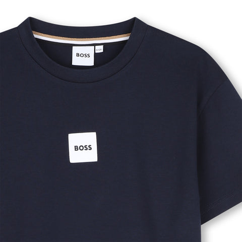 BOSS Boys Navy Logo T-Shirt