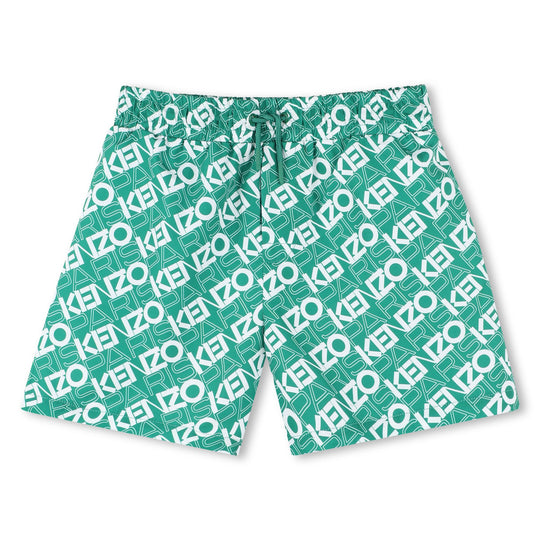 Boys Green Logo Swimming Short