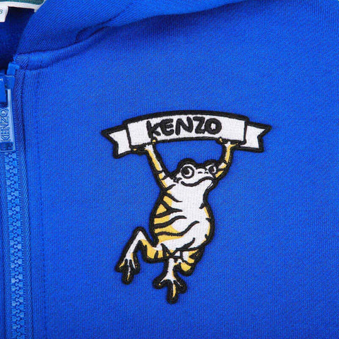 Kenzo Kids Boys Blue 'TOKYO PARIS' Zip Up Hoodie
