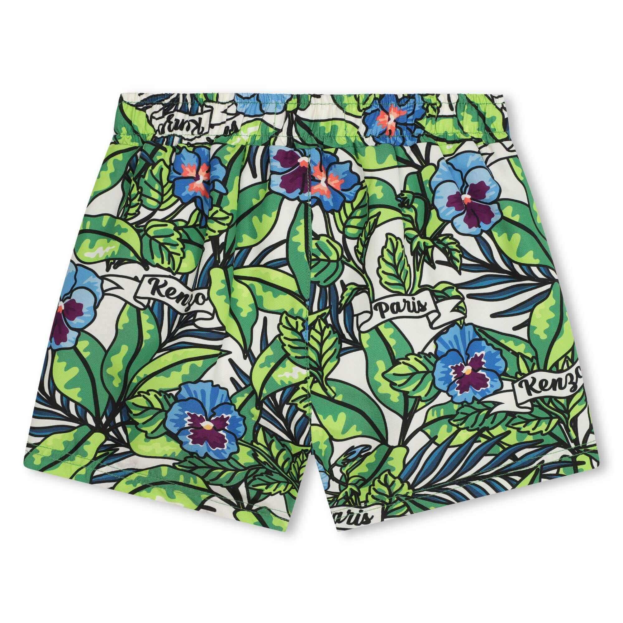 Kenzo Kids Boys Green Boke Flower Swimming Shorts