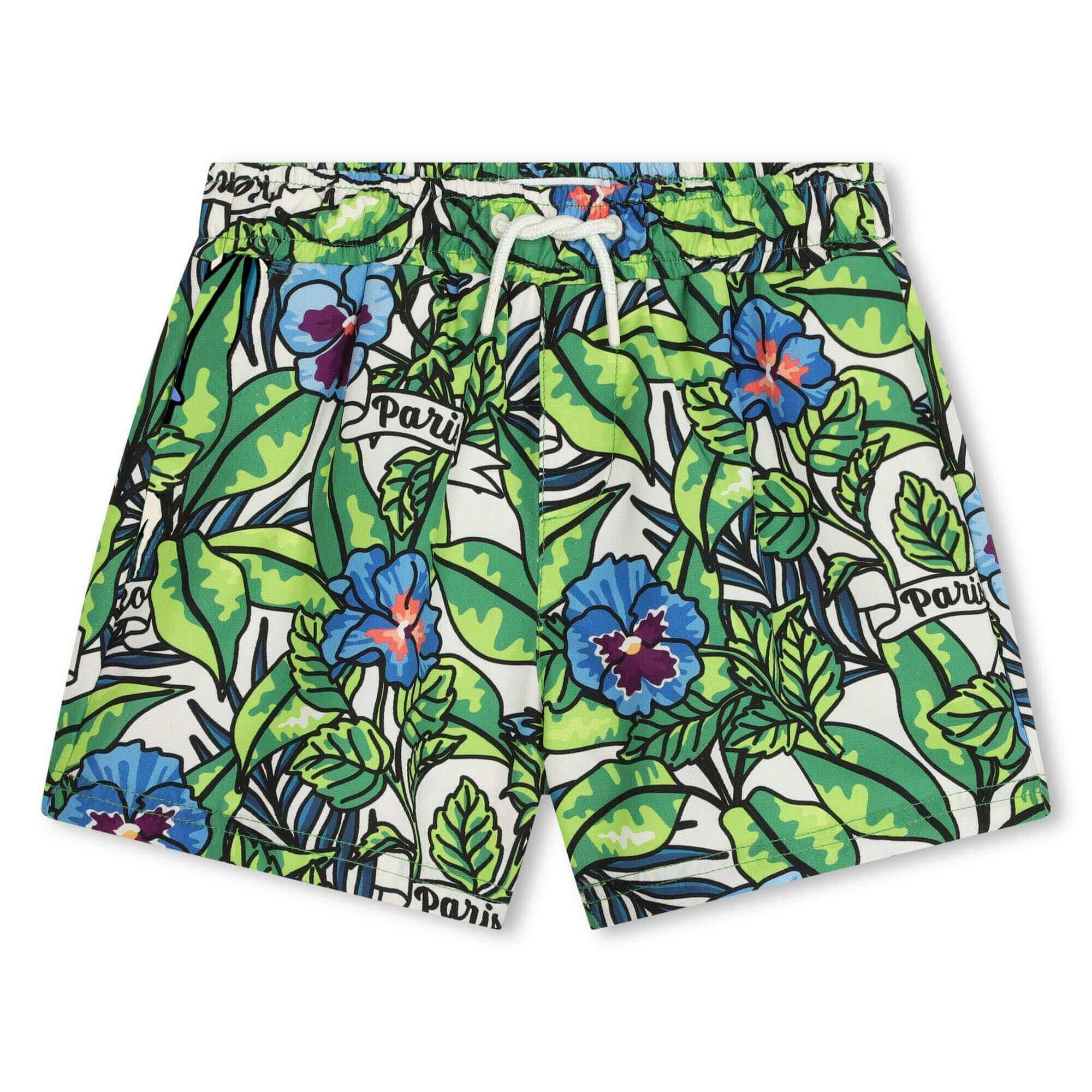 Kenzo Kids Boys Green Boke Flower Swimming Shorts