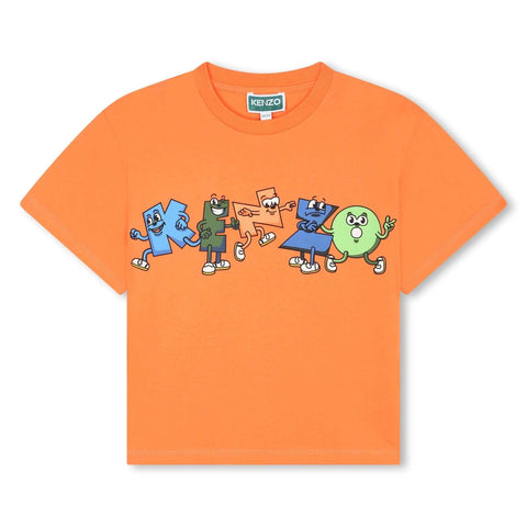 Kenzo Kids Boys Orange Cartoon Logo T-Shirt