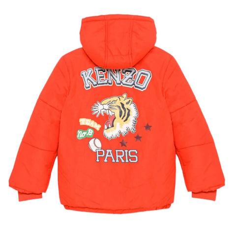 Kenzo Kids Boys Orange Puffer Coat