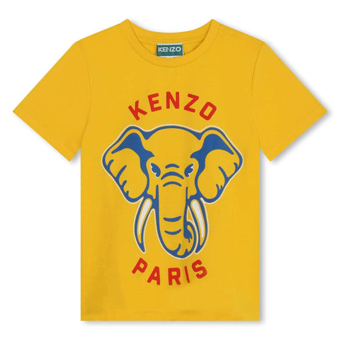 Kenzo Kids Boys Yellow Elephant Print T-Shirt