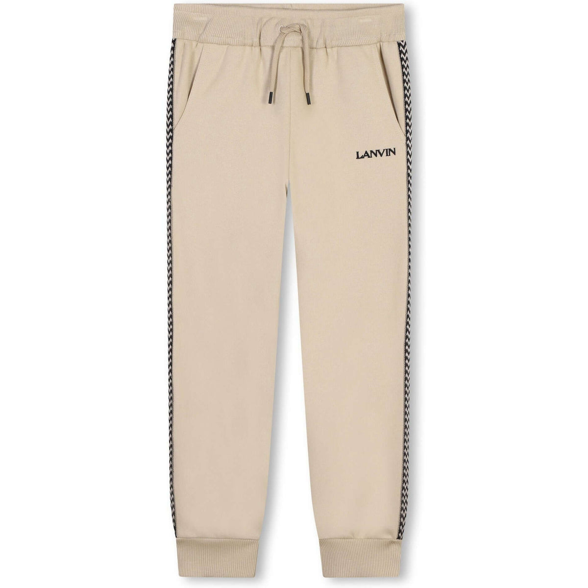 LANVIN Boys Beige Curb Logo Joggers