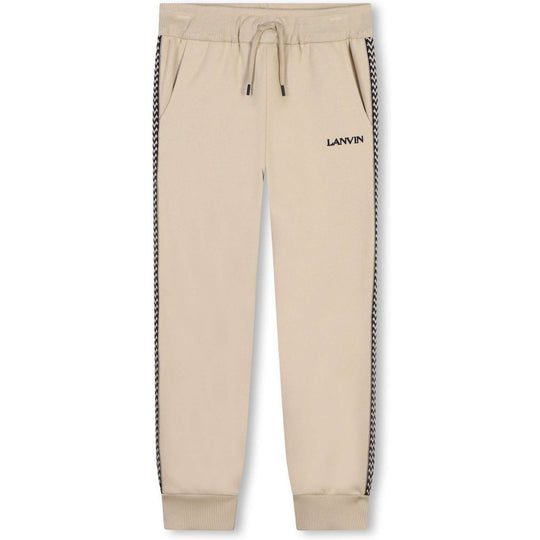 Boys Beige Curb Logo Joggers