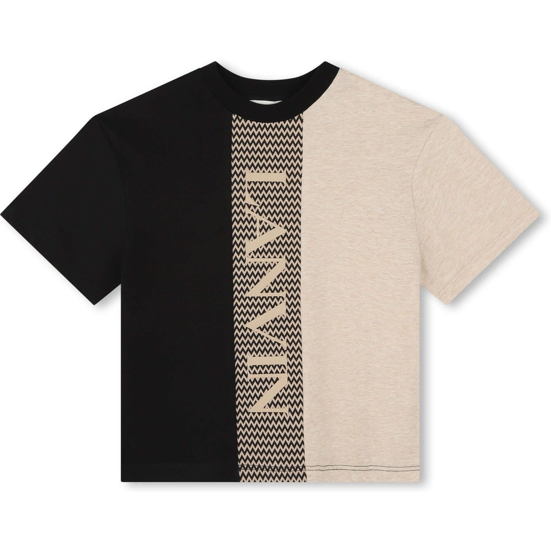 LANVIN Boys Beige Curb Logo T-shirt