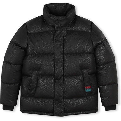 LANVIN Boys Black curb Detail Puffer Coat