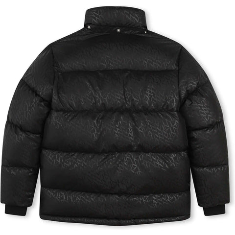 LANVIN Boys Black Curb Detail Puffer Coat