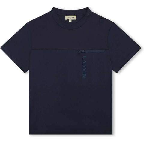 Lanvin Boys Navy Cotton T-Shirt
