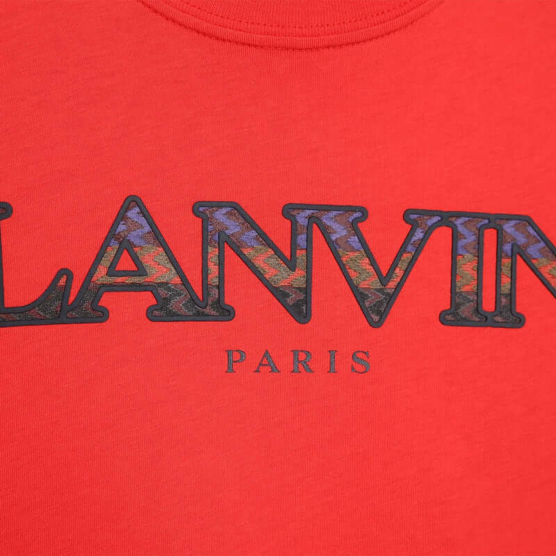 Lanvin Boys Red Colourful Logo T-Shirt