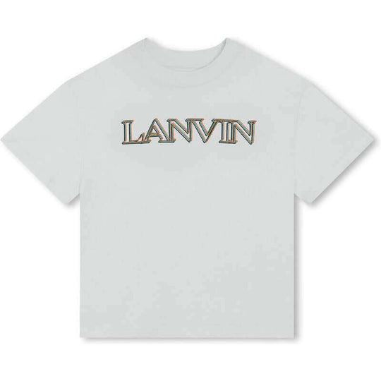 Boys White Cotton Logo T-Shirt