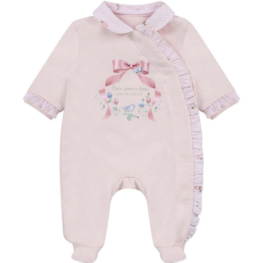 Baby Girls Pink Cotton Babygrow