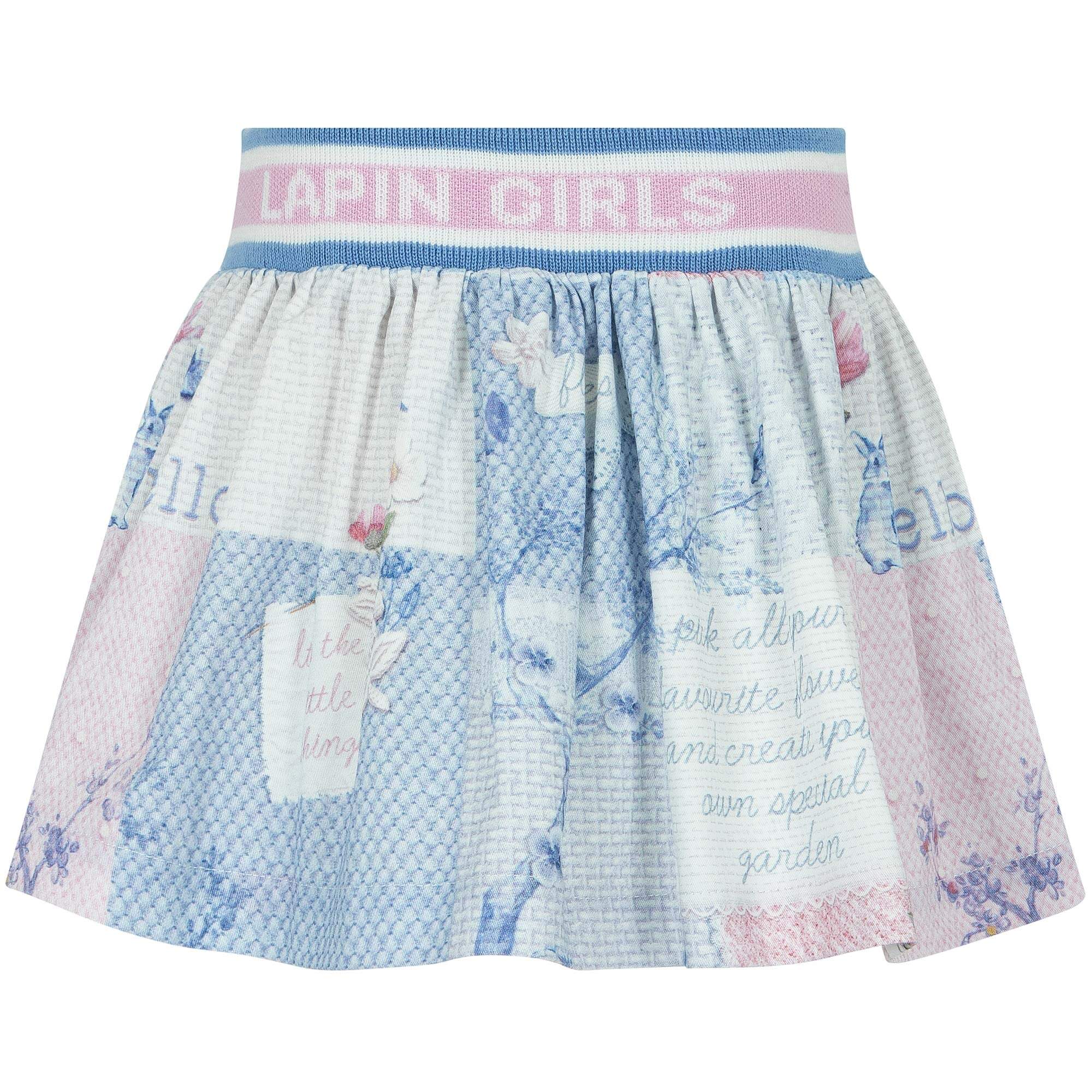 Lapin House Girls Blue Pattern Skirt