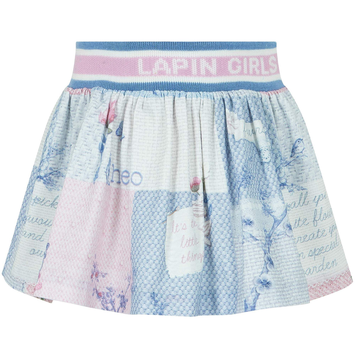 Lapin House Girls Blue Pattern Skirt