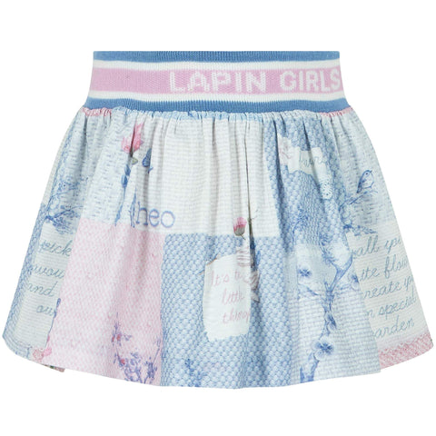 Lapin House Girls Blue Pattern Skirt Set