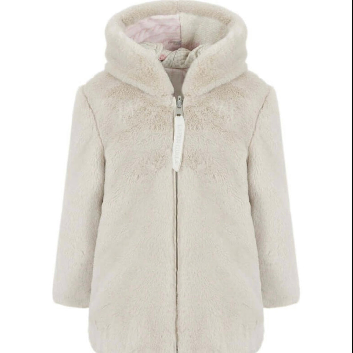 Lapin House Girls Cream Reversible Faux Fur Coat