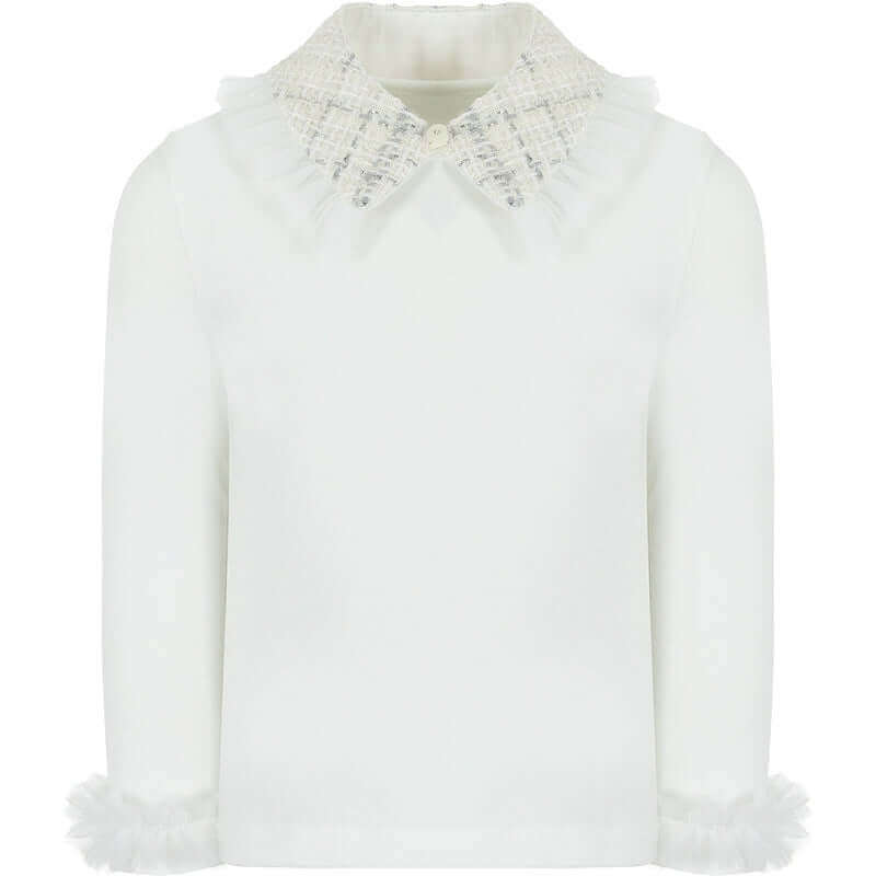 Lapin House Girls Ivory Cotton Tweed Skort Set