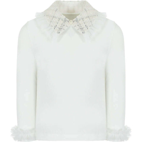 Lapin House Girls Ivory Cotton Tweed Skort Set