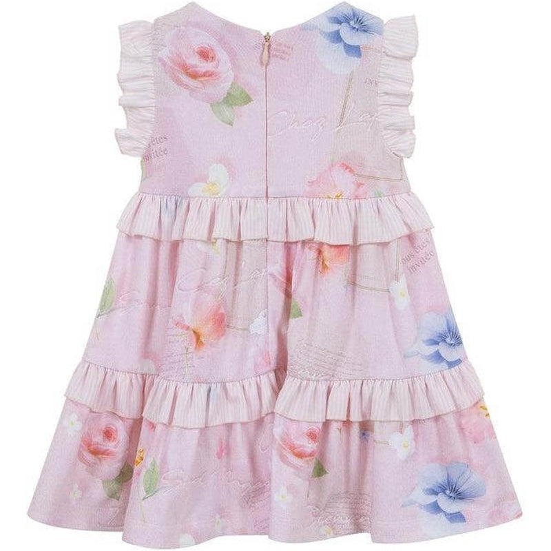 Lapin House Girls Pink Cotton Floral Dress