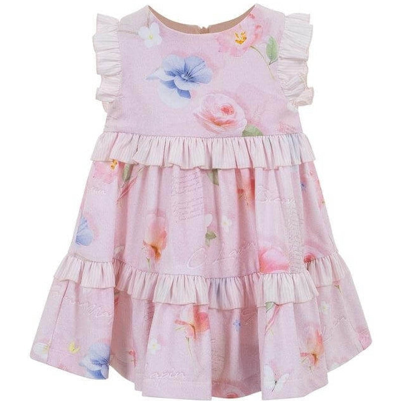 Lapin House Girls Pink Cotton Floral Dress