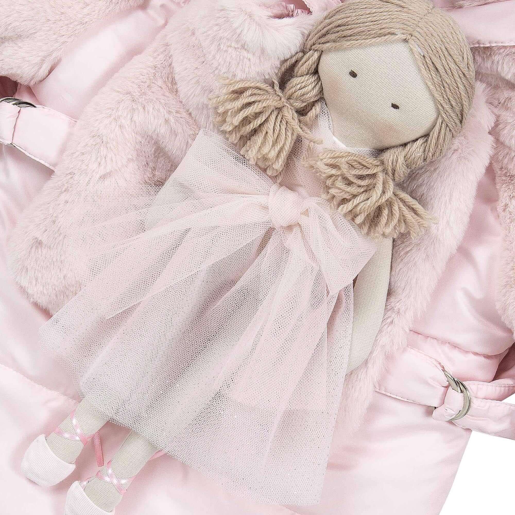 Lapin House Girls Pink Doll Coat