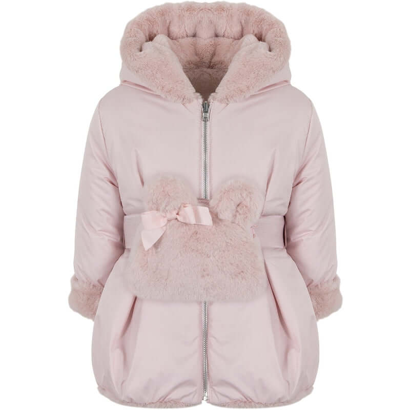 Lapin House Girls Pink Faux Fur Coat