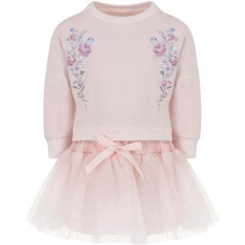 Lapin House Girls Pink Floral Tulle Dress