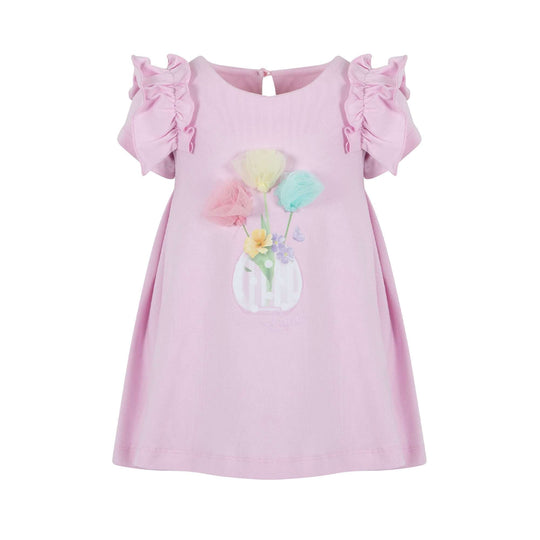 Girls Pink Flowers Dress