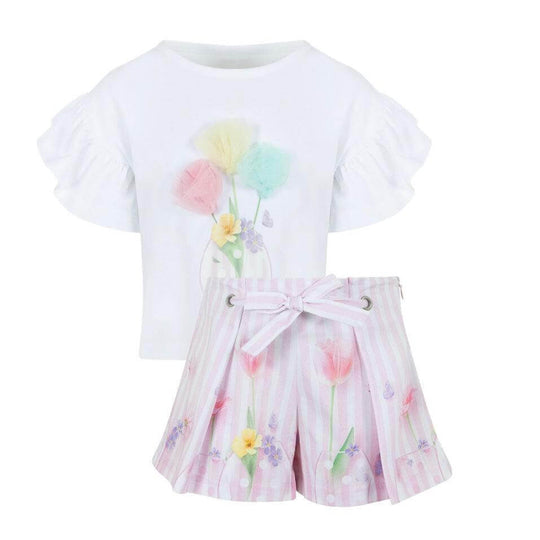 Girls Pink Tulip Short Set