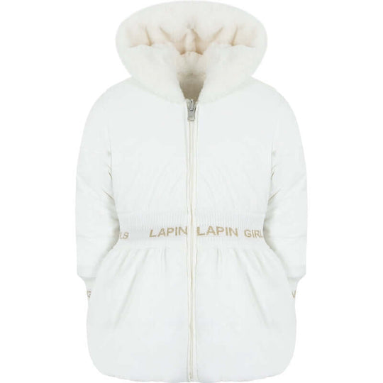 Girls White Reversible Coat