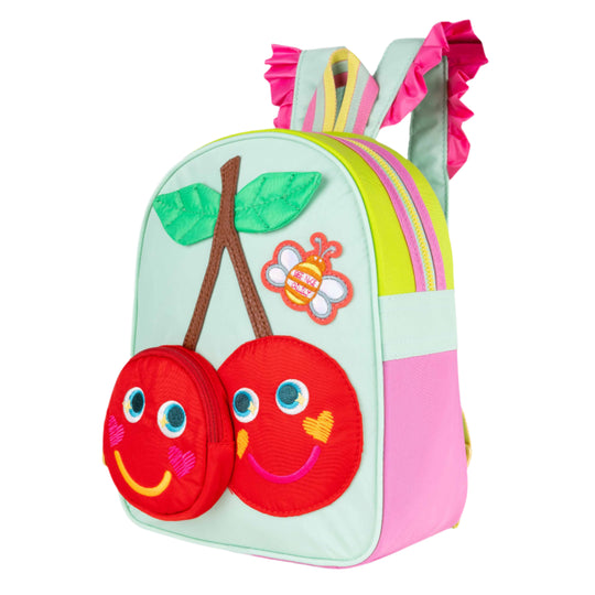 Girls Green Cherry Backpack