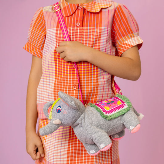 Girls Grey Elephant Shoulder Bag