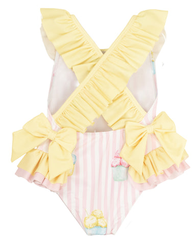 Meia Pata Girls Lemon Ice Cream Swimming Costume